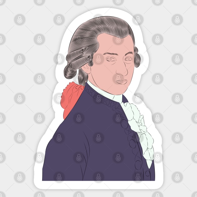 Wolfgang Amadeus Mozart - Portrait Sticker by LiLian-Kaff